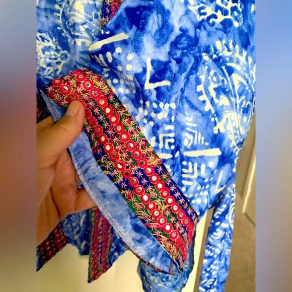 White Waves Silk Blend Kimono Cardigan - One Size NWOT 🌴